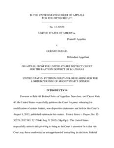 IN THE UNITED STATES COURT OF APPEALS   FOR THE FIFTH CIRCUIT _______________________ No[removed]