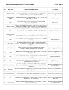 Publishers/sponsors/distributors of CIS core journals[removed], page 1 no.