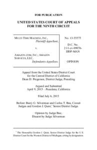 FOR PUBLICATION  UNITED STATES COURT OF APPEALS FOR THE NINTH CIRCUIT  MULTI TIME MACHINE, INC.,