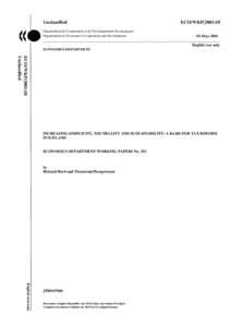 Unclassified  ECO/WKP[removed]Organisation de Coopération et de Développement Economiques Organisation for Economic Co-operation and Development