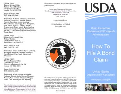 GIPSA, P&SP Eastern Regional Office Richard Russell Building 75 Spring St, Ste 230 Atlanta, GA[removed]Phone: [removed]