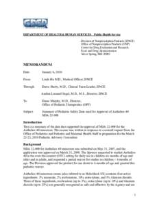 DEPARTMENT OF HEALTH & HUMAN SERVICES  Public Health Service Division of Nonprescription Products (DNCE) Office of Nonprescription Products (ONP)