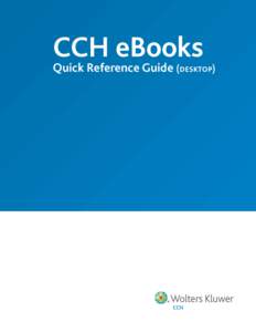 CCH eBooks  Quick Reference Guide (desktop) Table of contents Getting started