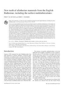 New teeth of allotherian mammals from the English Bathonian, including the earliest multituberculates