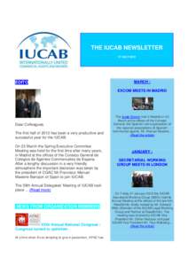 THE IUCAB NEWSLETTER 27 JULY 2012 EDITO  MARCH :