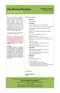 Tax Review/Taxation  Huzaima & Ikram January 10, 2014  Daily Alert Service
