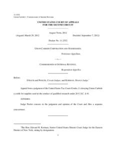 [removed]Union Carbide v. Commissioner of Internal Revenue UNITED STATES COURT OF APPEALS FOR THE SECOND CIRCUIT __________________