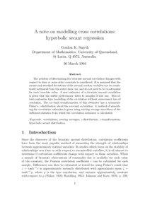 A note on modelling cross correlations: hyperbolic secant regression Gordon K. Smyth