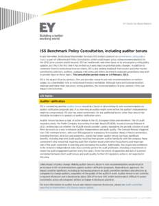 ISS Benchmark Policy Consultation, including auditor tenure