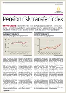 In assocIatIon wIth  Pension risk transfer index buyout update: this month’s index looks at what we can expect from a bumpy year ahead – where the only certainty is uncertainty, and with a significant increase in def