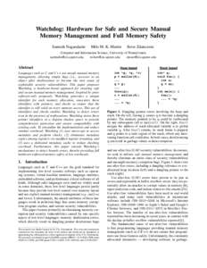 Watchdog: Hardware for Safe and Secure Manual Memory Management and Full Memory Safety Santosh Nagarakatte Milo M. K. Martin