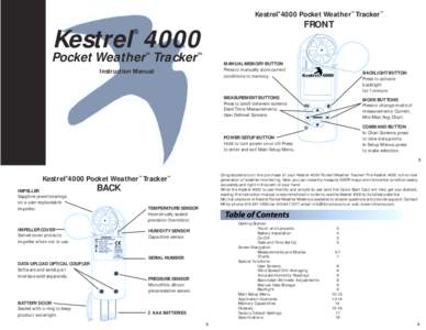 Kestrel® 4000 Pocket Weather™ Tracker™  FRONT Kestrel 4000 ®