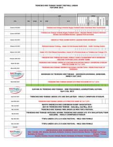 TRINIDAD AND TOBAGO RUGBY FOOTBALL UNION FIXTURES 2015 January 17thLARRY GOMES