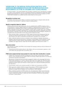 Anxiety disorders / Traumatology / Posttraumatic stress disorder / Stress / Mood disorders / Psychological trauma / Nightmare / Cognitive behavioral therapy / Complex post-traumatic stress disorder / Medicine / Psychiatry / Health