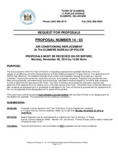 New Castle County /  Delaware / Request for proposal / Proposal / Business / Sales / Elsmere /  Delaware