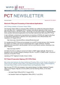 www.wipo.int/pct/en  September 2014 | No[removed]Electronic Filing and Processing of International Applications ePCT-Filing available at Eurasian Patent Office