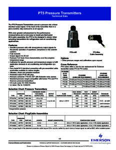 PT5 Pressure Transmitters Technical Data The PT5 Pressure Transmitters convert a pressure into a linear electrical output signal. At the heart of the transmitter there is a piezo resistive chip enclosed in an oil capsule