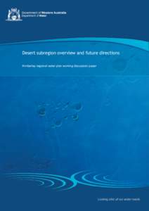 Desert subregion overview and future directions Kimberley regional water plan working discussion paper Desert subregion overview and future directions Kimberley regional water plan working discussion