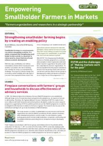 Empowering Smallholder Farmers in Markets “Farmers organizations and researchers in a strategic partnership” Update[removed]EDITORIAL