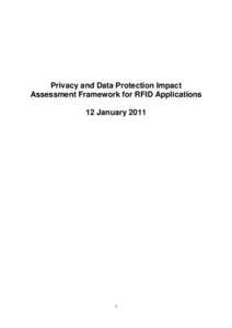 Privacy and Data Protection Impact Assessment Framework for RFID Applications