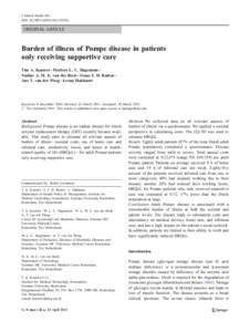 J Inherit Metab Dis DOI[removed]s10545[removed]x ORIGINAL ARTICLE  Burden of illness of Pompe disease in patients
