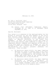 February 13, 2004  Mr. Dale J. Wintroath, Chair Little Rock Sanitary Sewer Committee 1212 Eagle Pointe Drive Little Rock, Arkansas 72211
