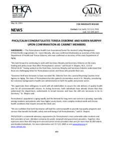 May 14, 2015  FOR IMMEDIATE RELEASE NEWS