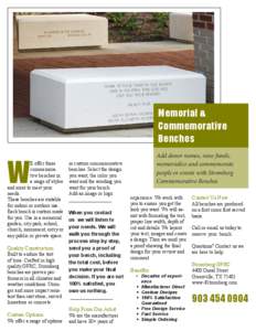 Memorial & Commemorative Benches W