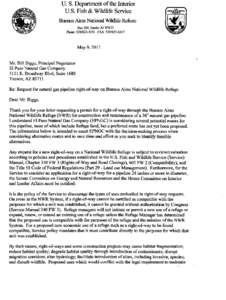 U.S. Department of the Interior U.S. Fish & Wtldlife Service Buenos Aires National Wtldlife Refiu!e Box 109, Sasabe AZ[removed]Phone: [removed]FAX: [removed]