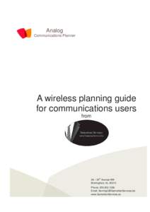 Analog Communications Planner A wireless planning guide for communications users from