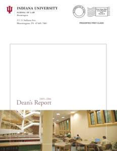 211 S. Indiana Ave. Bloomington, IN[removed]–2006  Dean’s Report