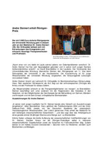 Andre Steinert erhält Röntgen-Preis