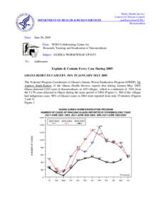 Public Health Service Centers for Disease Control and Prevention (CDC) Memorandum  DEPARTMENT OF HEALTH & HUMAN SERVICES