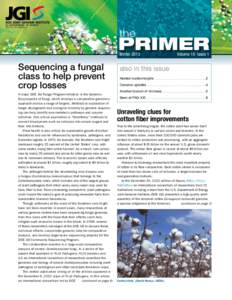 the Winter 2013 Sequencing a fungal class to help prevent crop losses