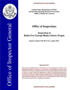 Inspection of Radio Free Europe/Radio Liberty Prague (ISP-IB-12-43)