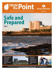 FROM the Point  A newsletter servicing the communities surrounding the Point Lepreau Generating Station
