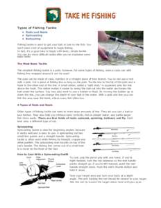 Take Me Fishing | Types of Fishing Tackle