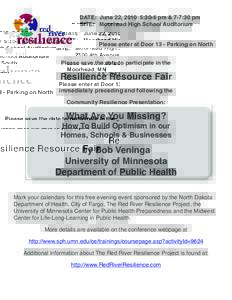 Psychological resilience / Resilience / Center for Public Health Preparedness / Moorhead High School / Minnesota / Public safety / United States / Health / Motivation / Positive psychology