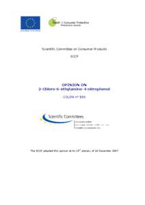 Opinion of the Scientific Committee on Consumer Products on 2-chloro-6-ethylamino-4-nitrophenol (B89)