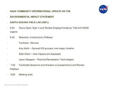 Presentation Title Page with  no NASA imagery