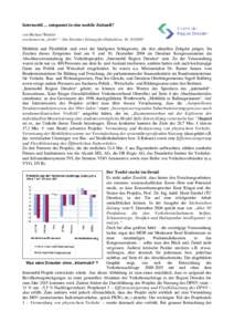 Intermobil ... entspannt in eine mobile Zukunft? von Michael Winkler erschienen im „drobs“ – Die Dresdner Zeitung für Obdachlose, NrMobilität und Flexibilität sind zwei der häufigsten Schlagworte, die