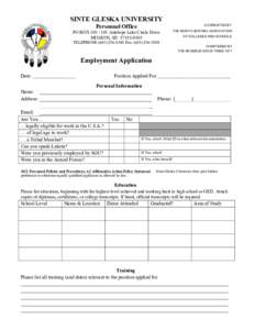 SGU Employment Application revised
