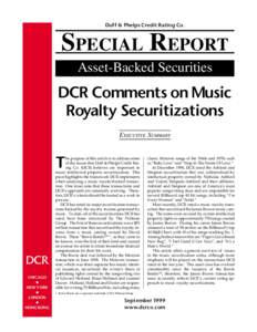 Duff & Phelps Credit Rating Co.  SPECIAL REPORT Asset-Backed Securities  DCR Comments on Music