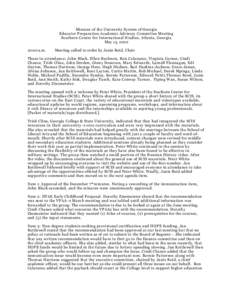 Minutes of the University System of Georgia Educator Preparation Academic Advisory Committee Meeting Southern Center for International Studies, Atlanta, Georgia May 13, [removed]:00 a.m.