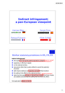 [removed]Indirect infringement: a pan-European viewpoint Hannes Obex