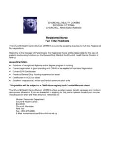 Microsoft Word - Registered Nurse -  Full Time Positions - September 2012