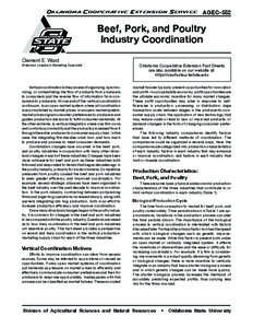 Oklahoma Cooperative Extension Service  AGEC-552 Beef, Pork, and Poultry Industry Coordination