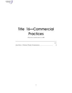 Title 16—Commercial Practices (This book contains parts 0 to 999) Part