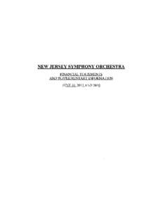 NEW JERSEY SYMPHONY ORCHESTRA FINANCIAL STATEMENTS AND SUPPLEMENTARY INFORMATION JUNE 30,2011 AND 2010  NEW JERSEY SYMPHONY ORCHESTRA