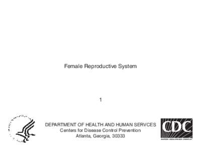 Female Reproductive System  1 DEPARTMENT OF HEALTH AND HUMAN SERVCES Centers for Disease Control Prevention